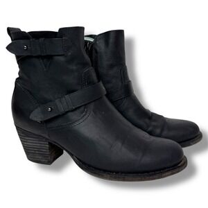 Rag & Bone Women's 38 /‎ 8 Leather Heeled Ankle Boots Western Moto Black